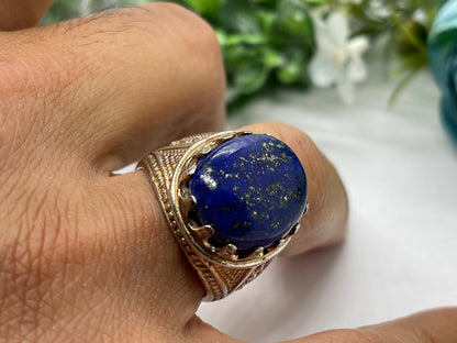 Afghan top quality genius lapis rings sterling silver handmade unique unisex rings well made