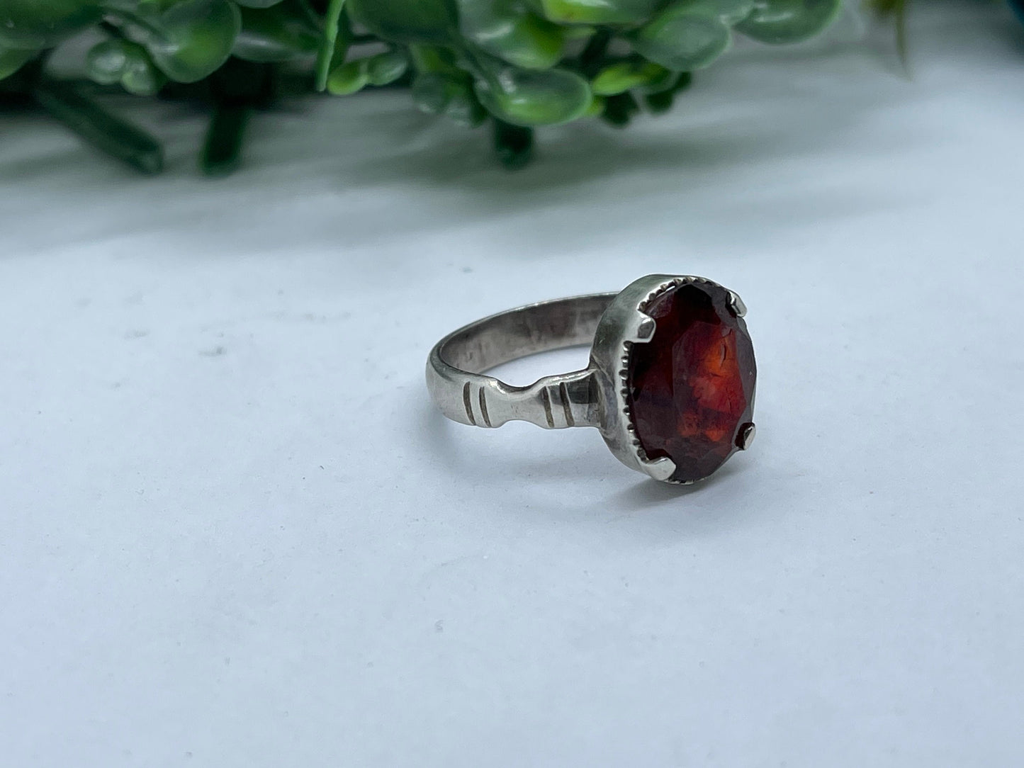 10 ct Natural yellow garnet ring, Sterling silver, antique, handmade,  Sterling silver, ring, Gift