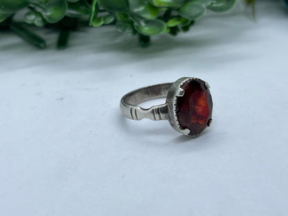 10 ct Natural yellow garnet ring, Sterling silver, antique, handmade,  Sterling silver, ring, Gift