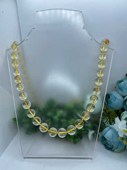 Luxury Natural Citrine Wealth necklace, Natural Citrine Beads, Natural stone Birthday gift for woman wife, golden beans,