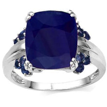 Load image into Gallery viewer, Beautiful Unisex 10K White Gold 7.08ctw Dark Sapphire Ring - Size 7, men. women,
