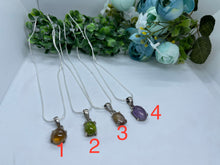 Load image into Gallery viewer, Natural Rainbow Tourmaline Pendant Necklace, Hand Crafted Jewelry, Handmade Jewelry, Birthstone, 925 Silver 18 inch, Gift For Her and Him
