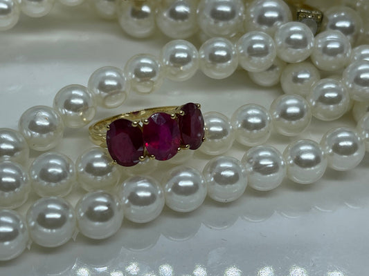 18K Gold Plated Natural ruby with Diamond ring, Sterling silver ring,18K gold plated, Diamond, handmade, Gift, women, natural star ruby