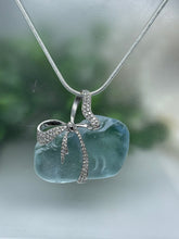 Load image into Gallery viewer, 18K Gold 38ct Natural Aquamarine with Diamond Pendant, Sea Blue, Blue Stone, Customised, Handmade, For Her Gift, Birth Stone
