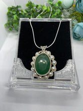 Load image into Gallery viewer, 107ct Natural emerald pendant, two side wearing, Sterling silver pendant Seed pearls, antique, handmade,  Sterling silver,  Pendant, Gift
