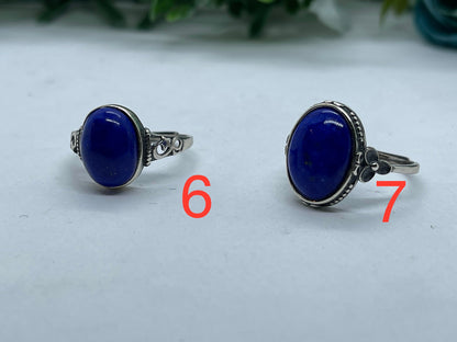 Afghan top quality genius lapis rings sterling silver adjustable handmade matching rings for whole family or couples 8 designs all unique