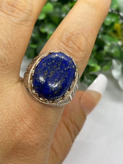 Afghan top quality genius lapis rings sterling silver handmade unique unisex rings well made