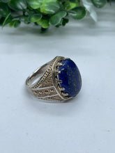 Load image into Gallery viewer, Afghan top quality genius lapis rings sterling silver handmade unique unisex rings well made
