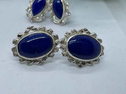 Afghan top quality genius lapis earrings sterling silver adjustable handmade matching rings 6 designs all unique
