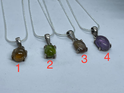 Natural Rainbow Tourmaline Pendant Necklace, Hand Crafted Jewelry, Handmade Jewelry, Birthstone, 925 Silver 18 inch, Gift For Her and Him