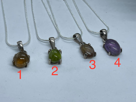 Natural Rainbow Tourmaline Pendant Necklace, Hand Crafted Jewelry, Handmade Jewelry, Birthstone, 925 Silver 18 inch, Gift For Her and Him