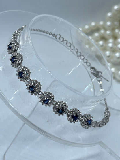 Natral Sapphire bracelet, necklace, handmade,S925, Natural Sapphire