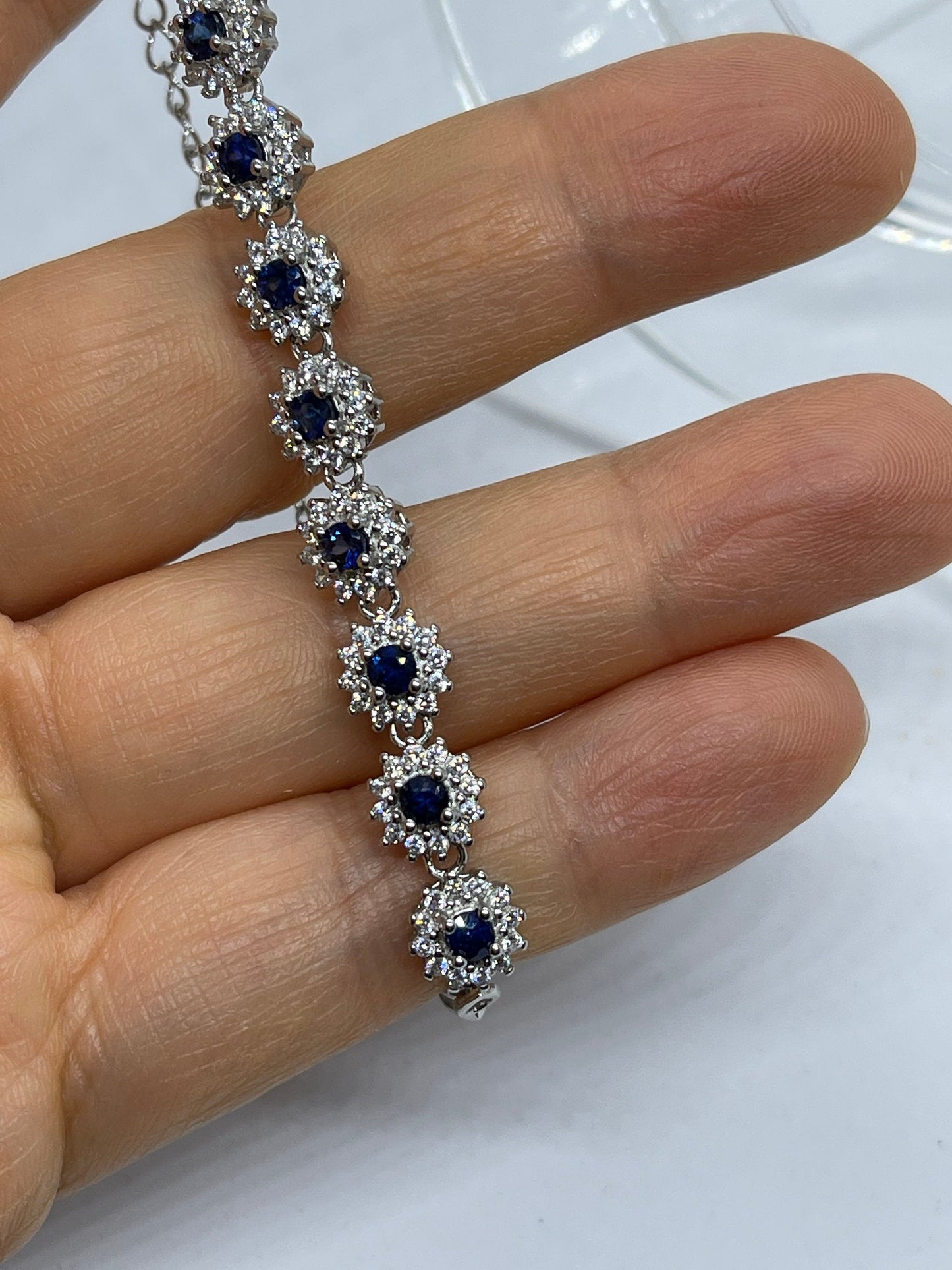 Natral Sapphire bracelet, necklace, handmade,S925, Natural Sapphire