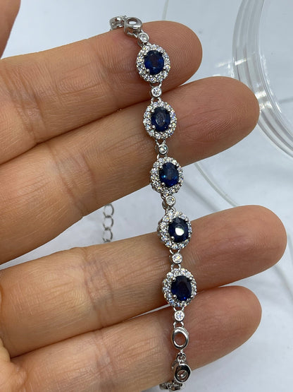 Natral Sapphire bracelet, necklace, handmade,S925, Natural Sapphire