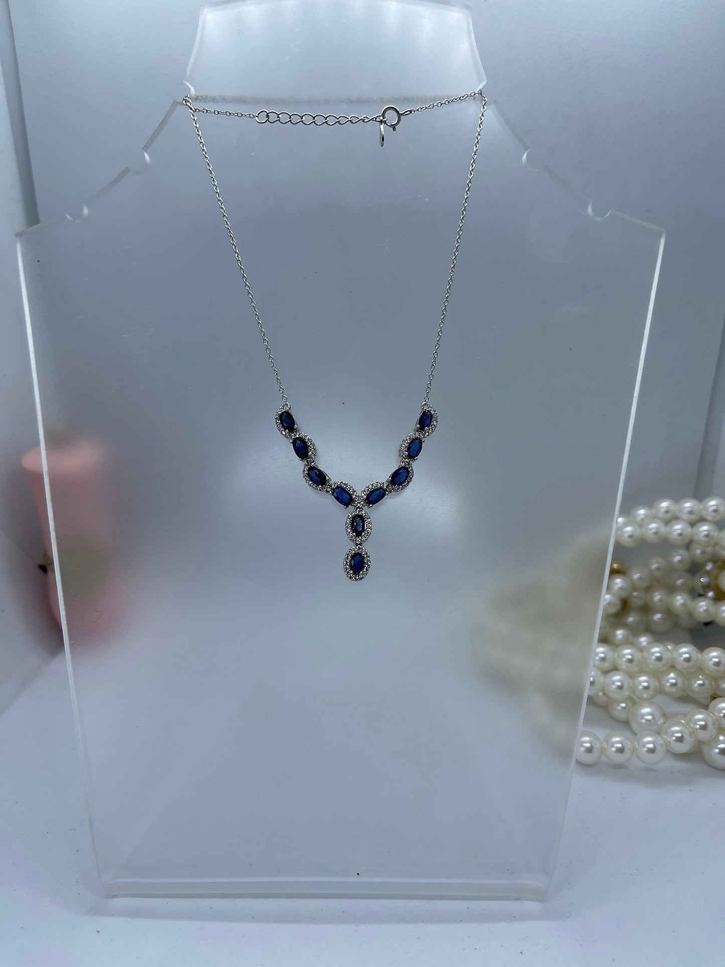 Natral Sapphire bracelet, necklace, handmade,S925, Natural Sapphire