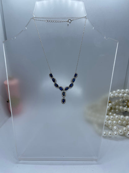 Natral Sapphire bracelet, necklace, handmade,S925, Natural Sapphire