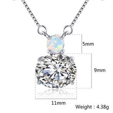 Load image into Gallery viewer, Gorgeous Womens 18K Yellow Gold Over Solid Sterling Silver Created Emerald/Diamond/Opal/Aquamarine Designer Necklace, Green/blue,birth stone
