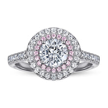 Load image into Gallery viewer, Gorgeous Womens 18K White Gold Over Solid Sterling Silver Created Ruby/Diamond/Pink Diamond Designer rings, birth stone
