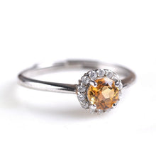 Load image into Gallery viewer, Genuine Rainbow tourmaline with zircon sterling silver rings adjustable handmade, Solitaire Ring, single circle rings, double circle rings
